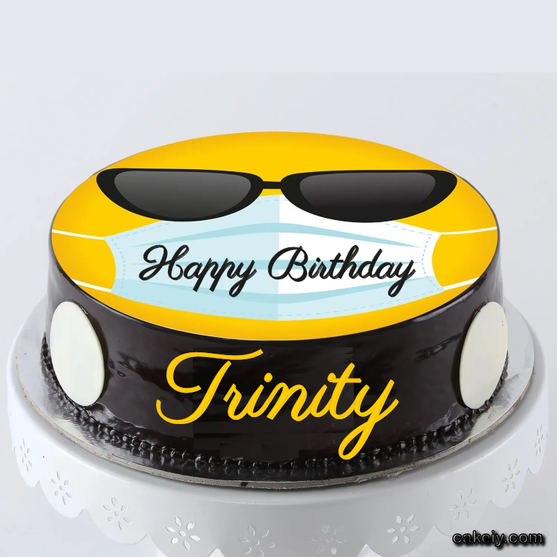Corona Mask Emoji Cake for Trinity