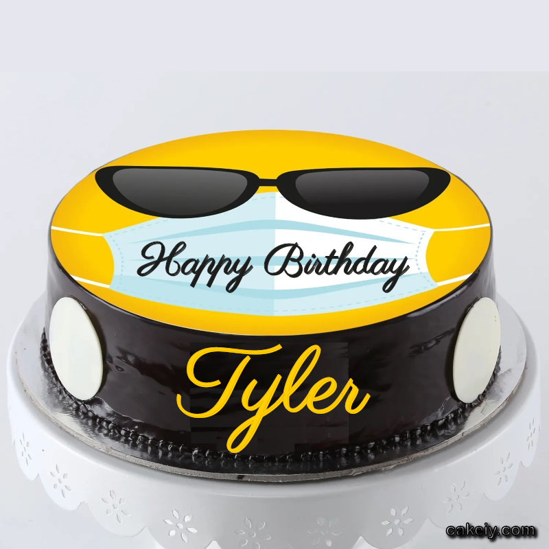 Corona Mask Emoji Cake for Tyler