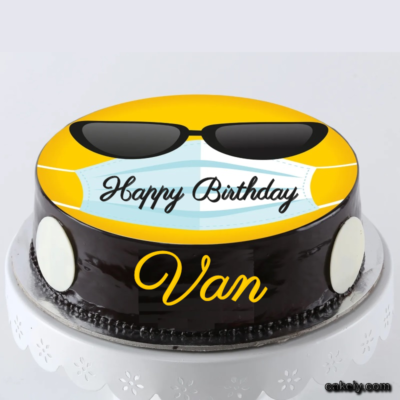 Corona Mask Emoji Cake for Van