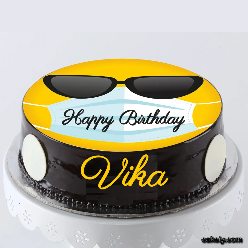 Corona Mask Emoji Cake for Vika