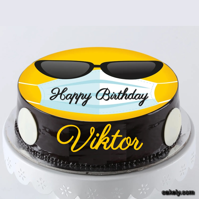 Corona Mask Emoji Cake for Viktor