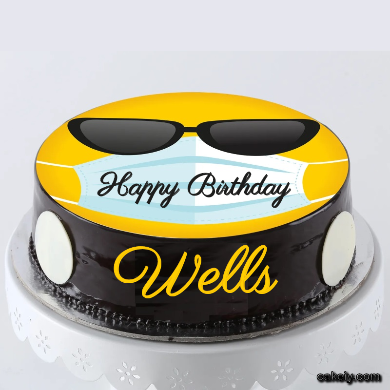 Corona Mask Emoji Cake for Wells