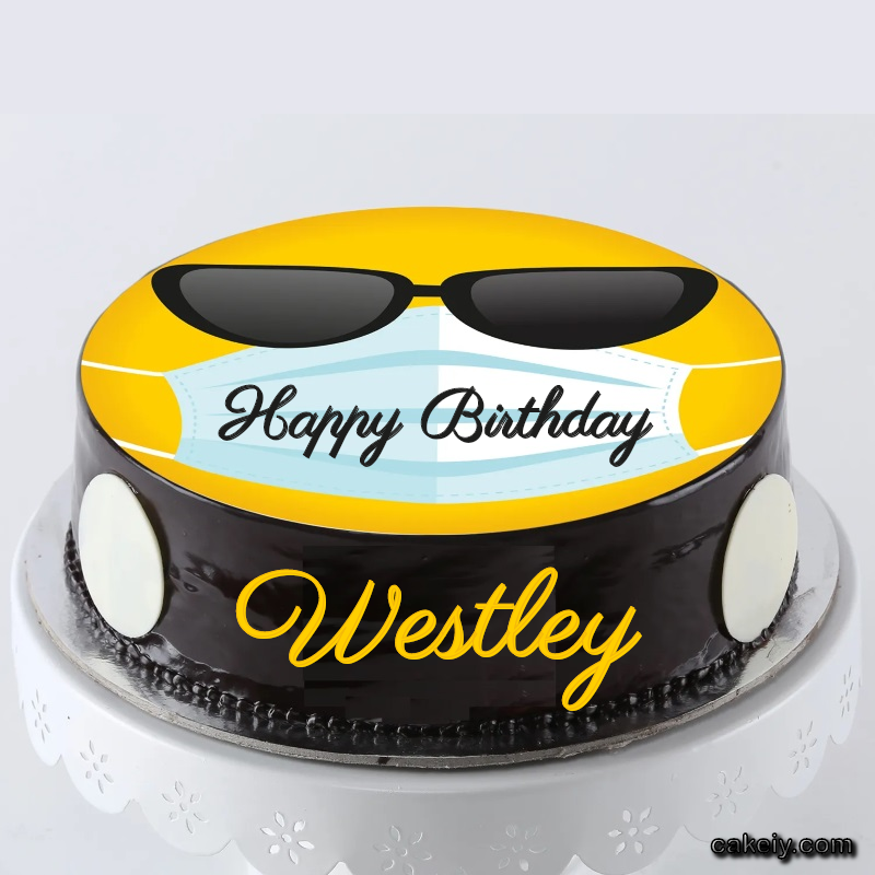 Corona Mask Emoji Cake for Westley
