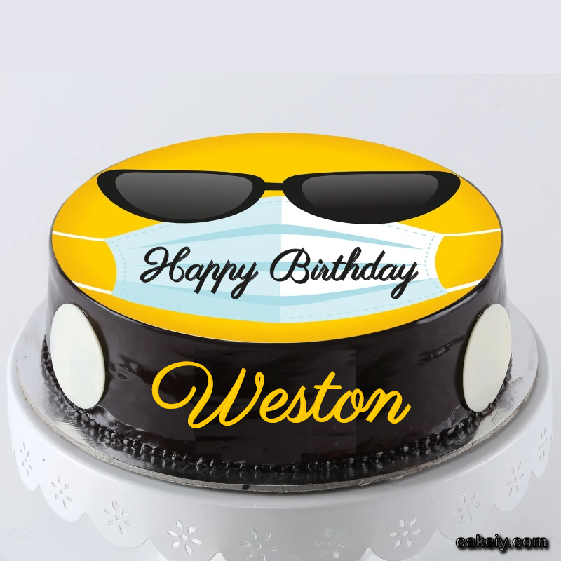 Corona Mask Emoji Cake for Weston