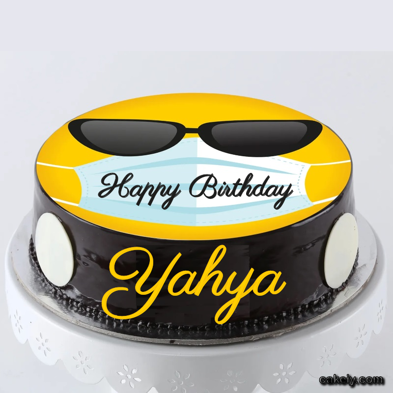 Corona Mask Emoji Cake for Yahya