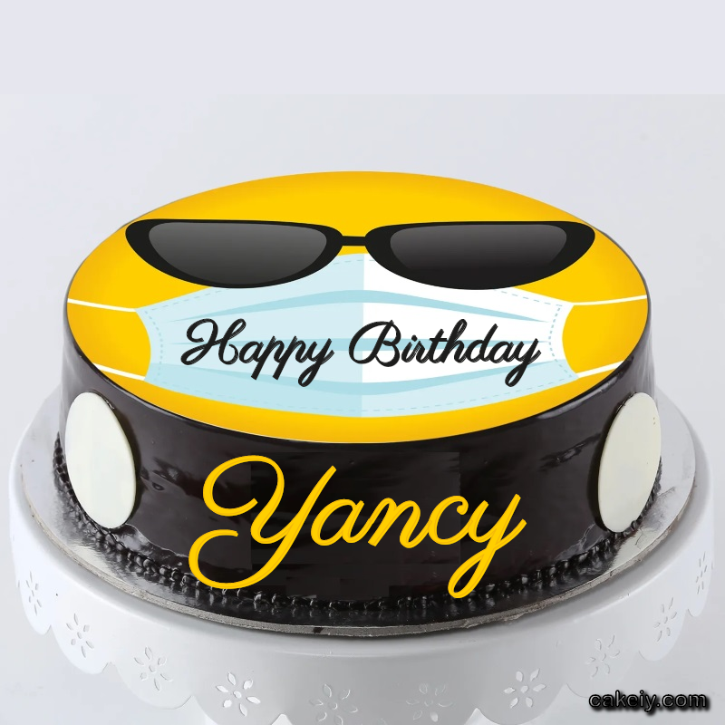 Corona Mask Emoji Cake for Yancy