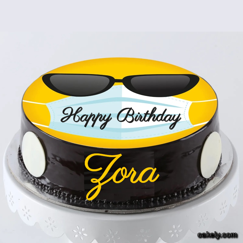 Corona Mask Emoji Cake for Zora