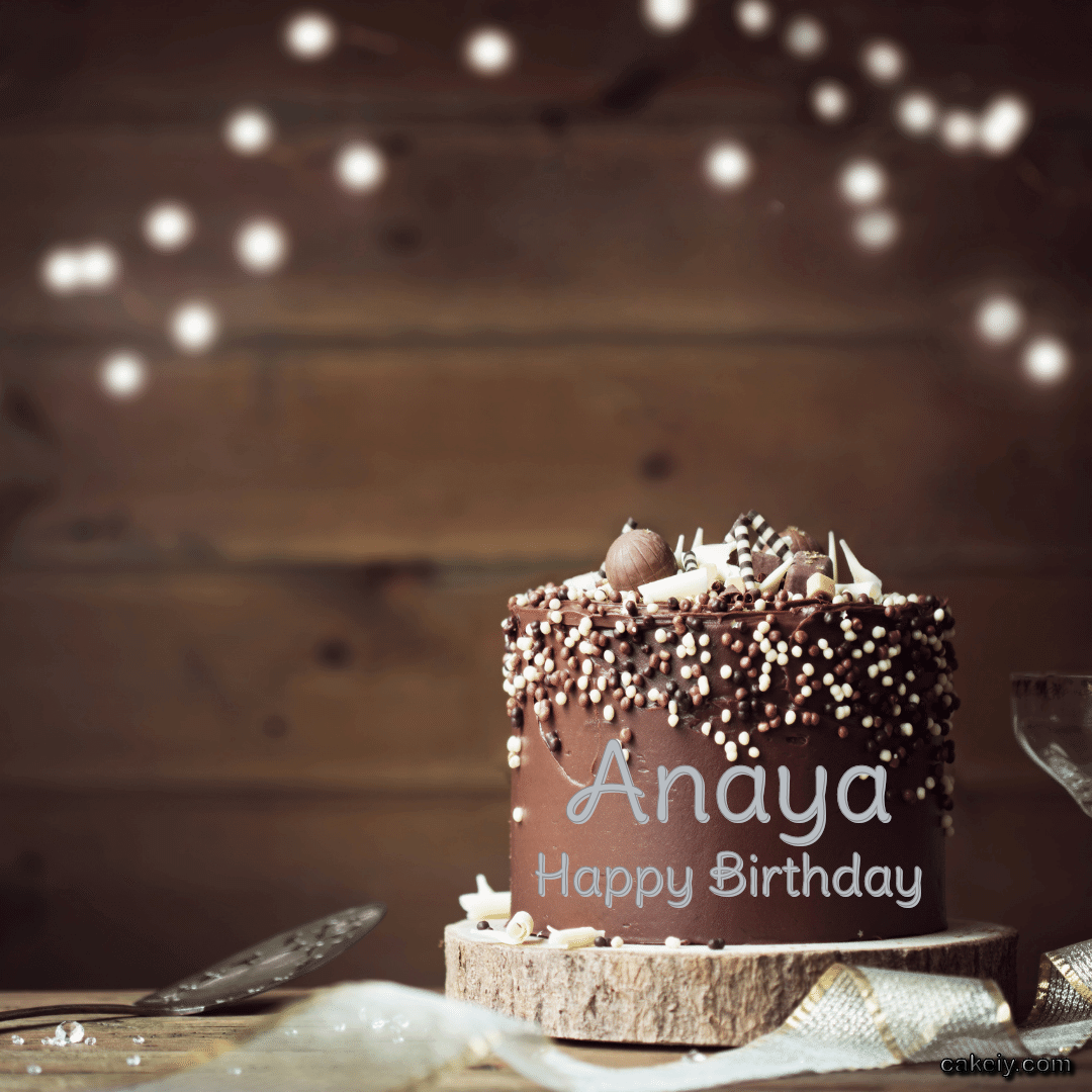 Dark Chocolate Tower Cake for Anaya
