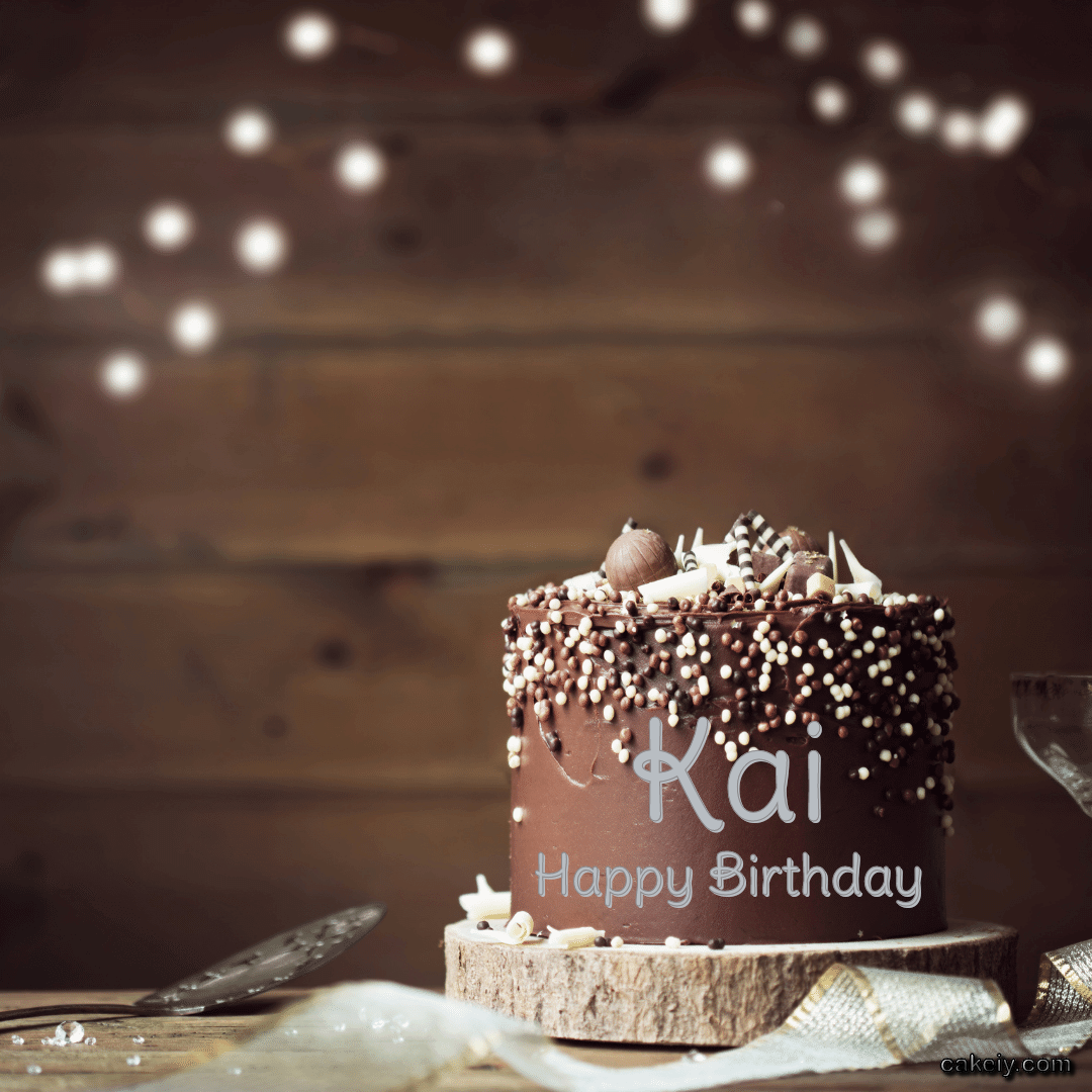 Dark Chocolate Tower Cake for Kai