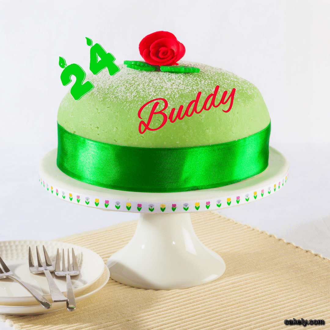 Eid Green Cake for Buddy
