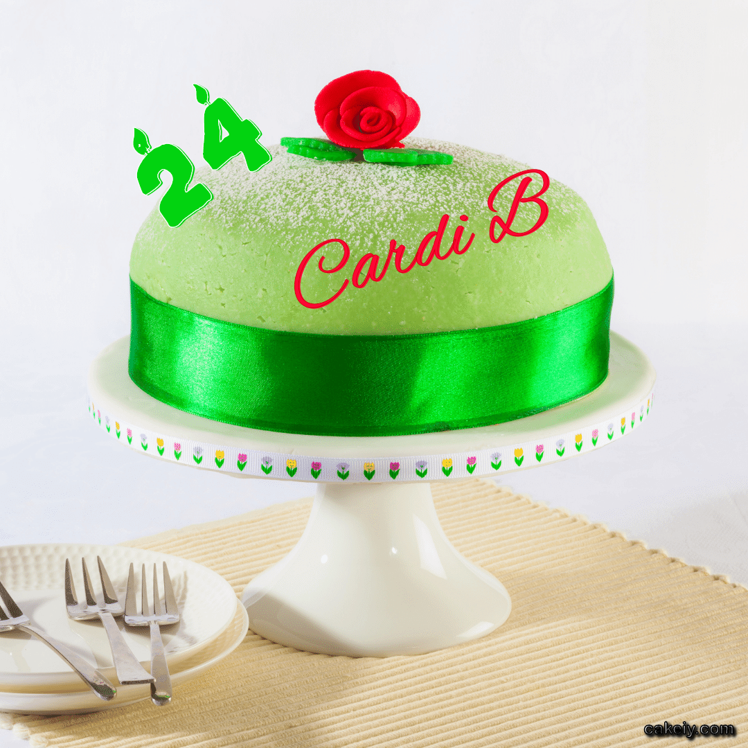 Eid Green Cake for Cardi B