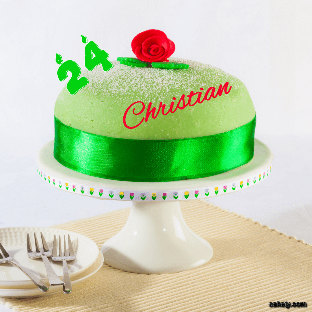 Eid Green Cake for Christian