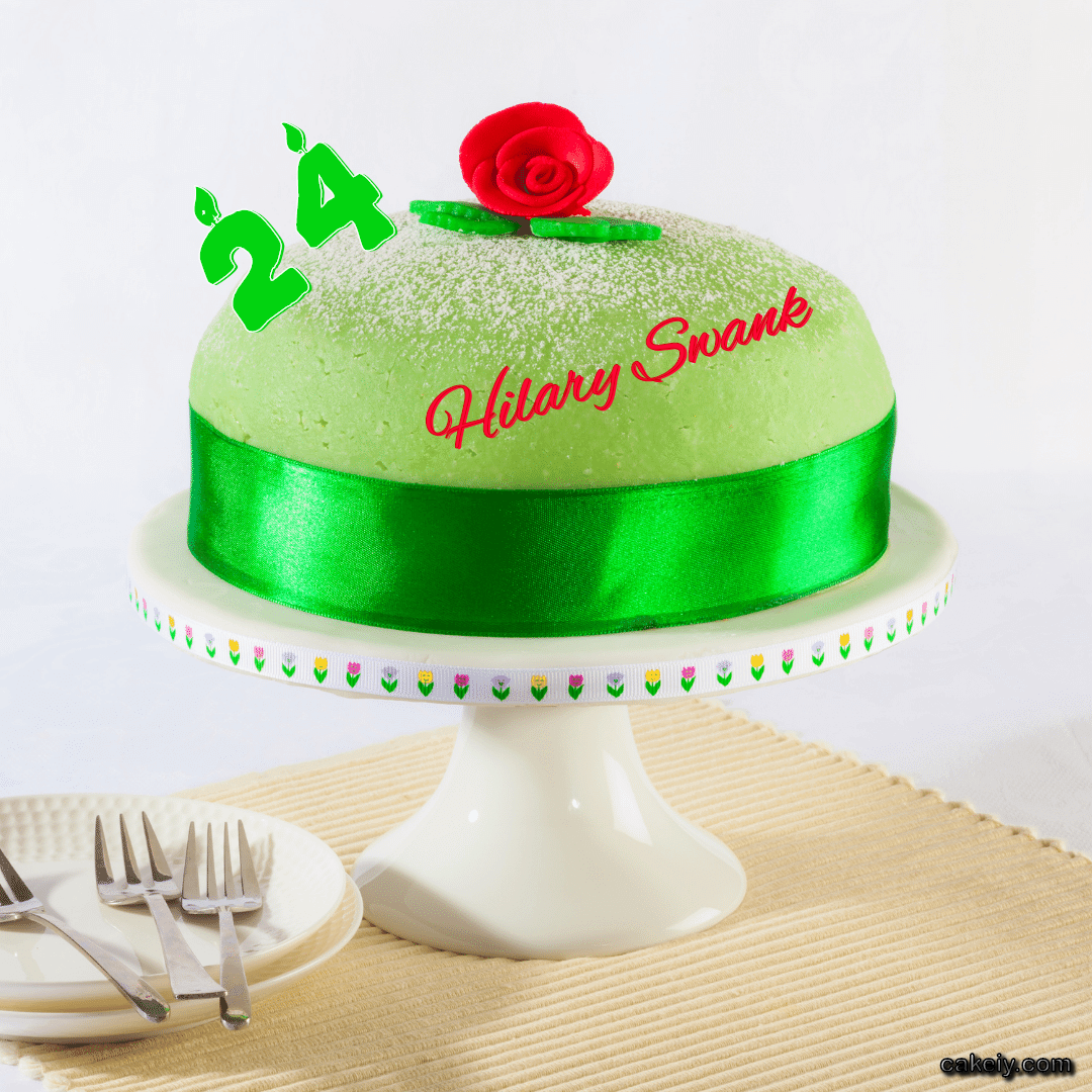 Eid Green Cake for Hilary Swank
