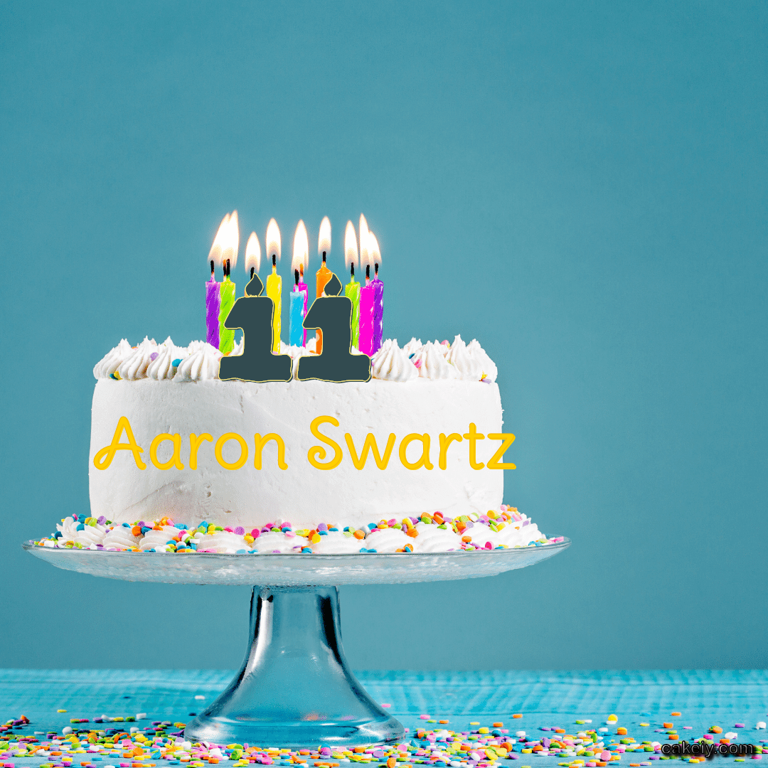 Flourless White Cake With Candle for Aaron Swartz