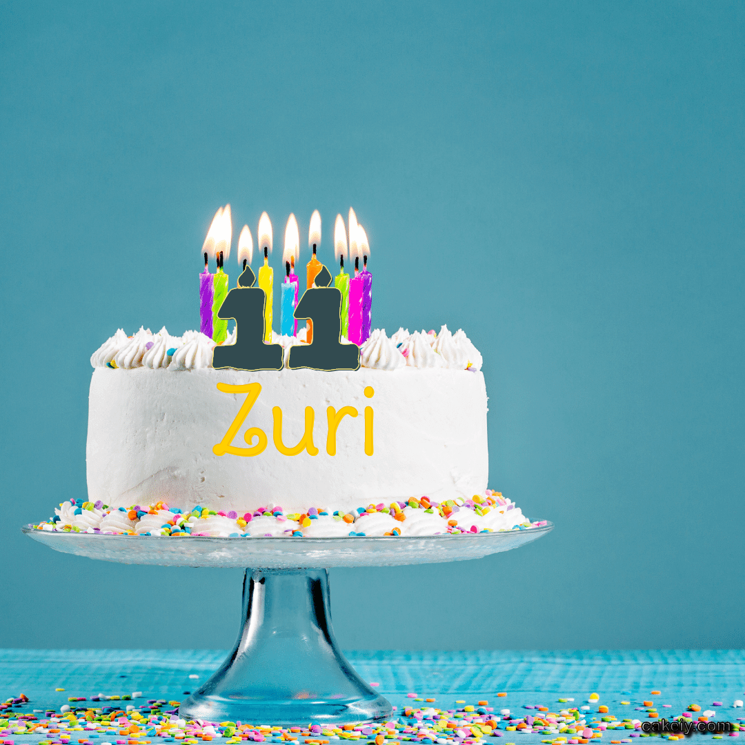 Flourless White Cake With Candle for Zuri