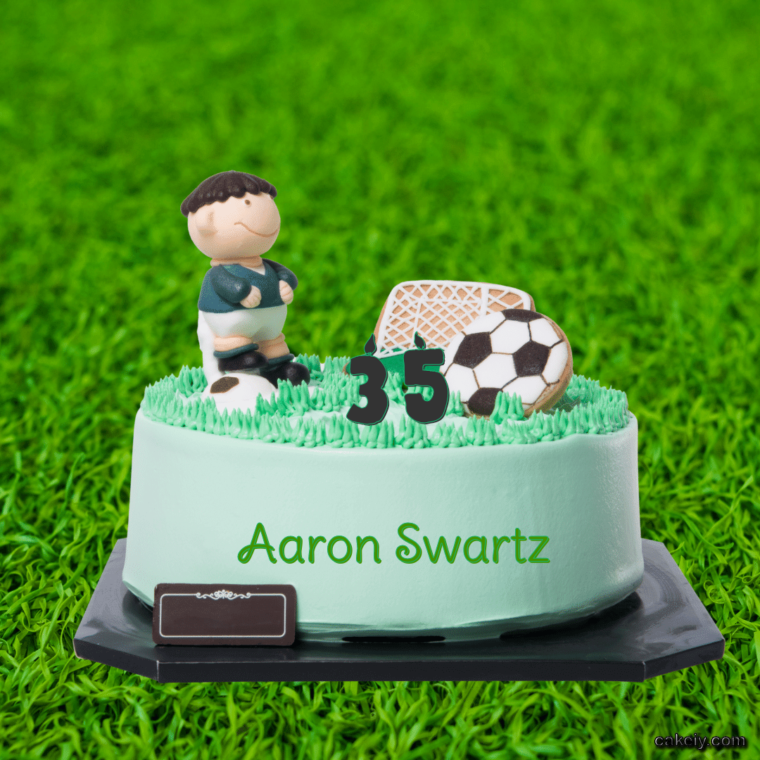 Football soccer Cake for Aaron Swartz