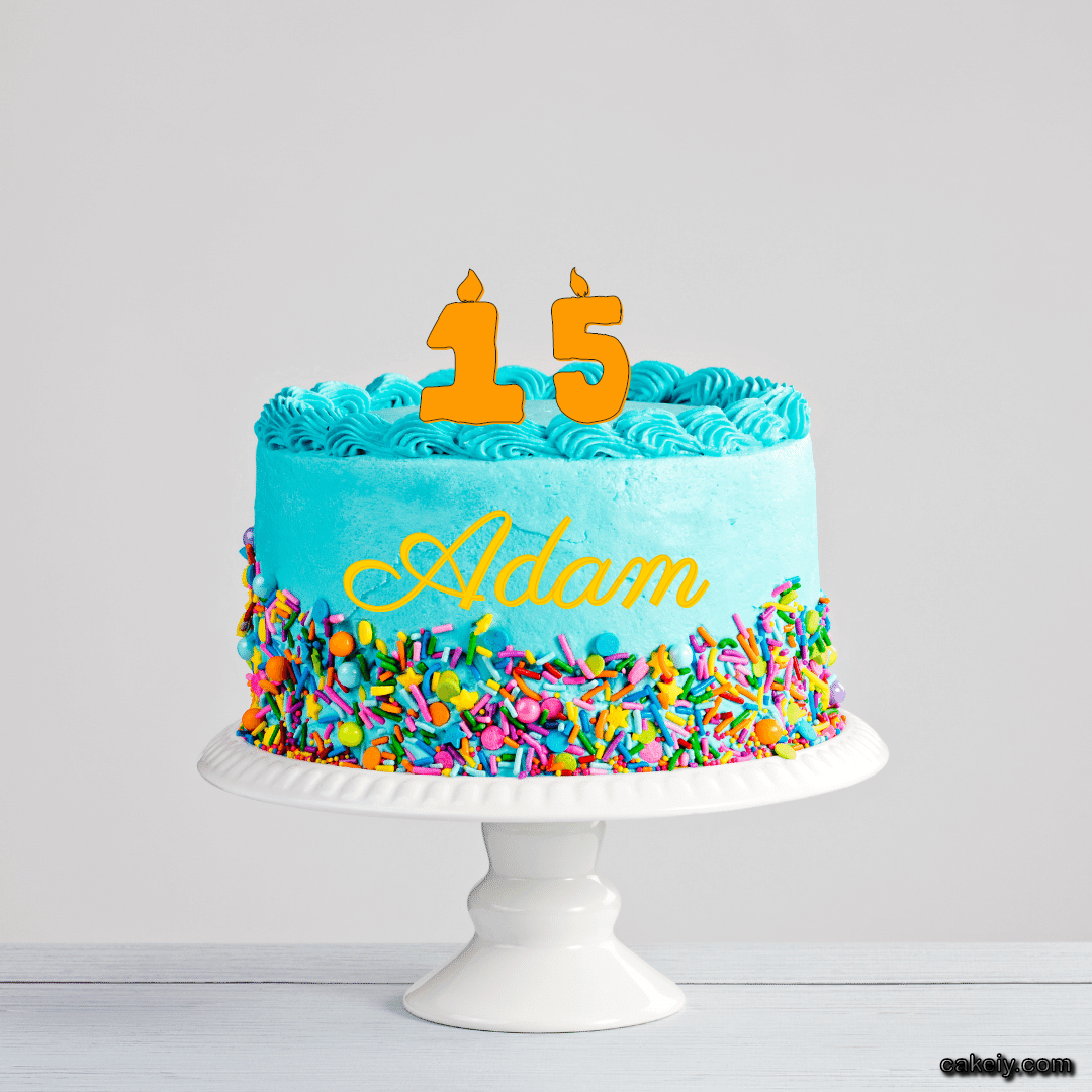 Light Blue Cake with Sparkle for Adam