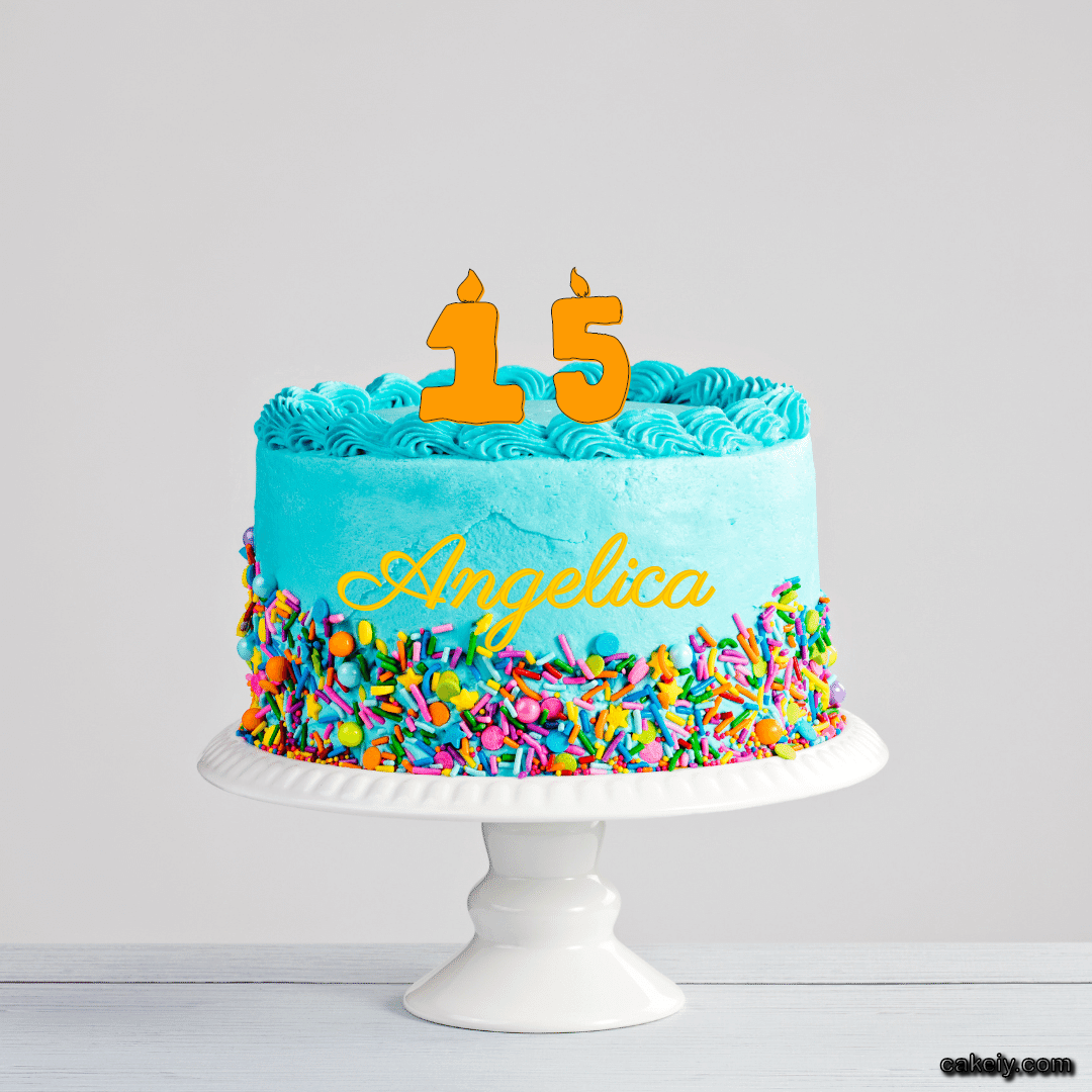 Light Blue Cake with Sparkle for Angelica