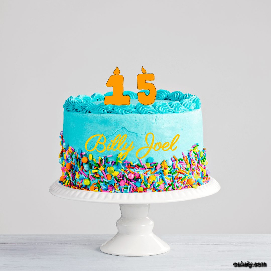 Light Blue Cake with Sparkle for Billy Joel