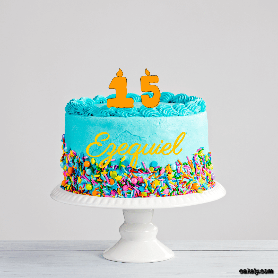 Light Blue Cake with Sparkle for Ezequiel