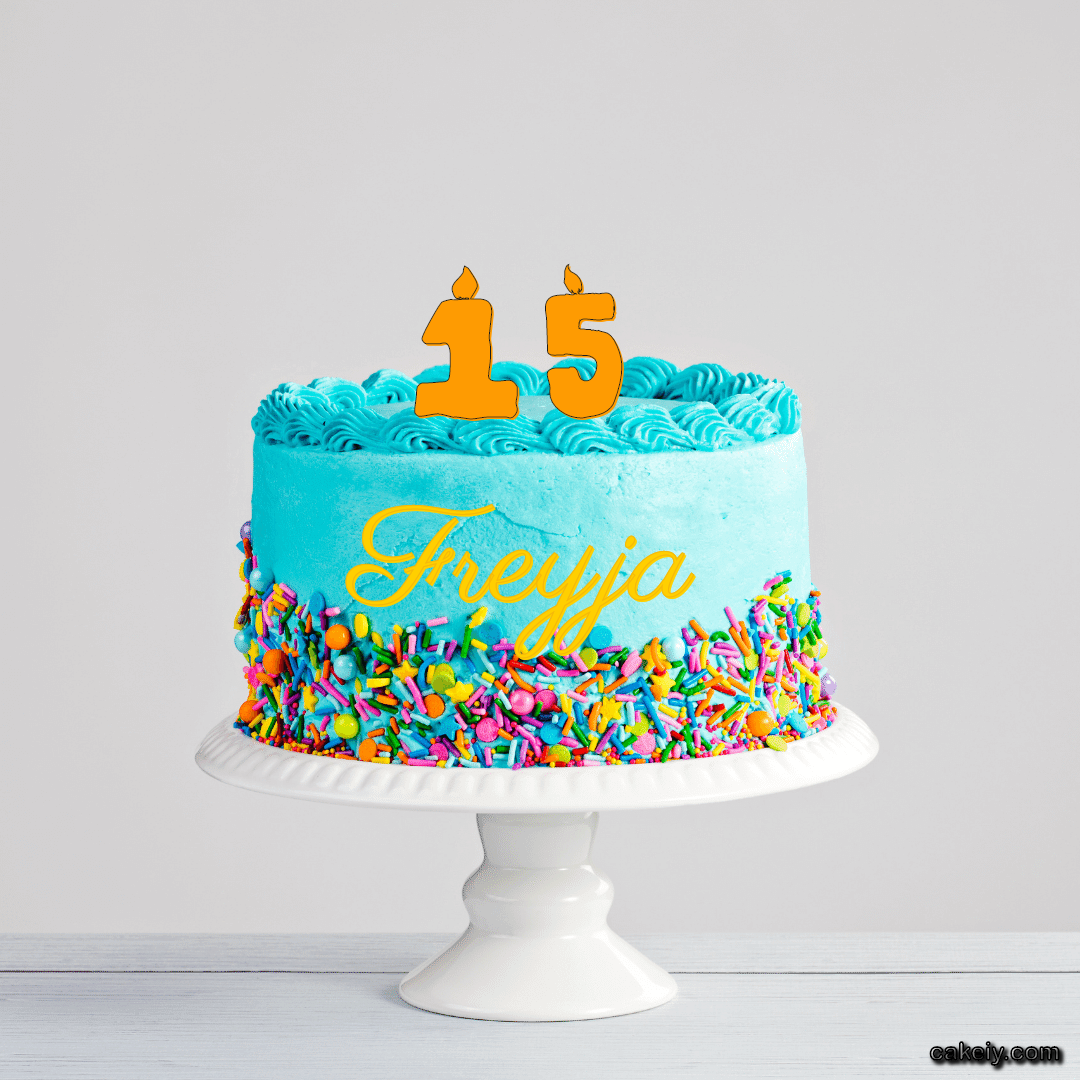 Light Blue Cake with Sparkle for Freyja