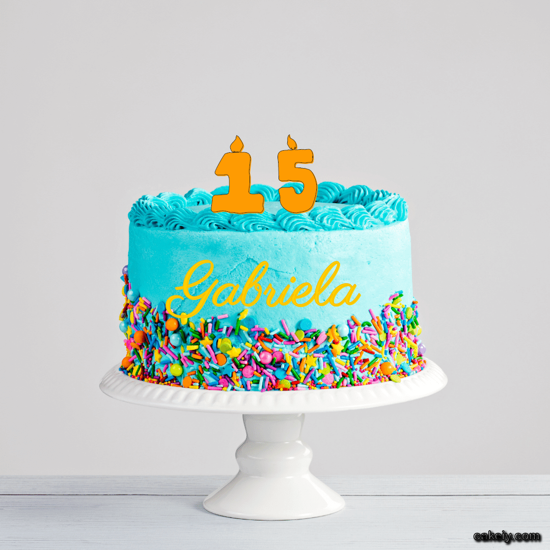 Light Blue Cake with Sparkle for Gabriela