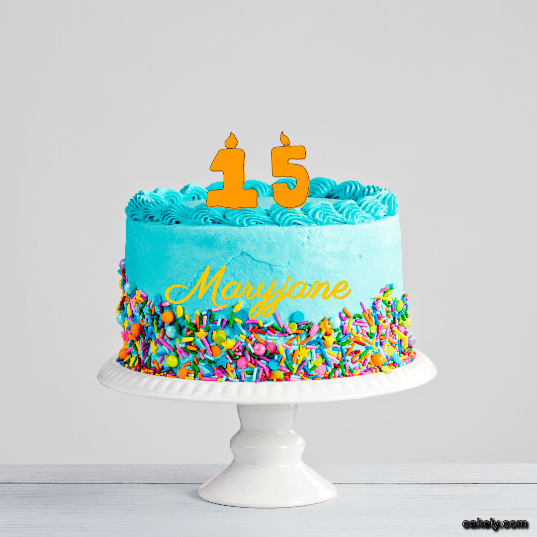 Light Blue Cake with Sparkle for Maryjane