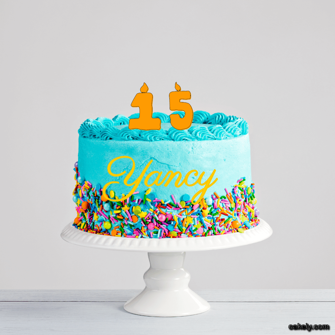 Light Blue Cake with Sparkle for Yancy