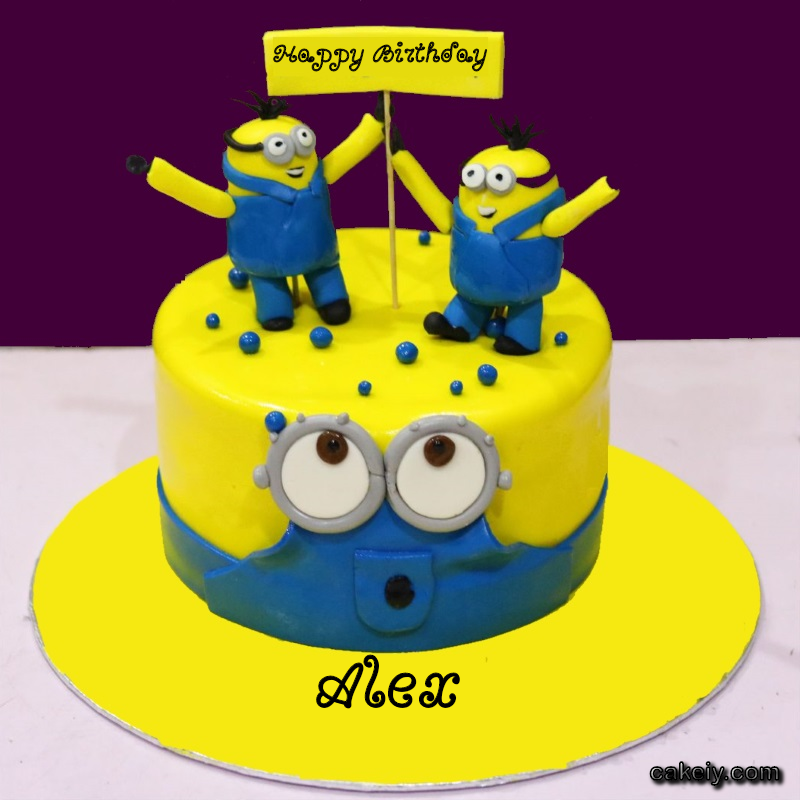 Minions Cake With Name for Alex