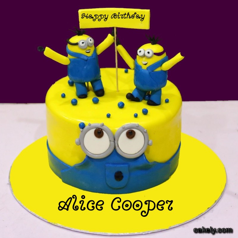 Minions Cake With Name for Alice Cooper