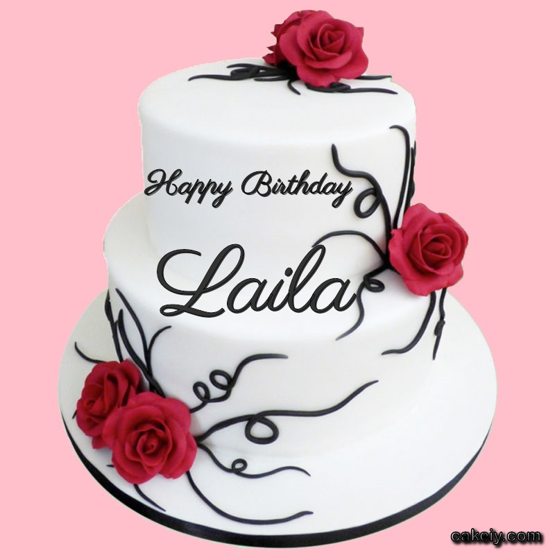 Chocolate Happy Birthday Cake for Laila (GIF) — Download on Funimada.com