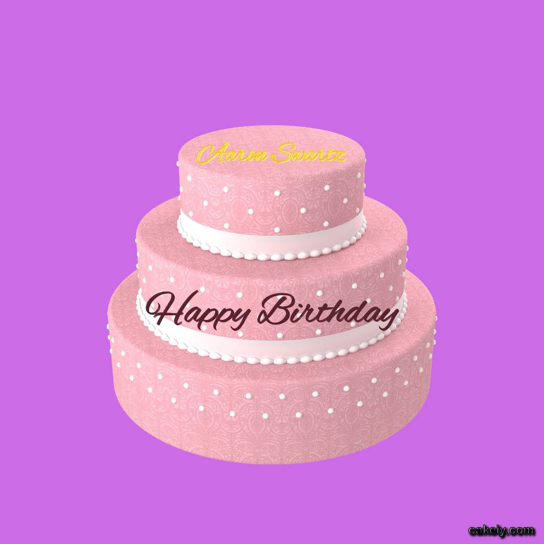 Pink Multi Tier Fondant Cake for Aaron Swartz