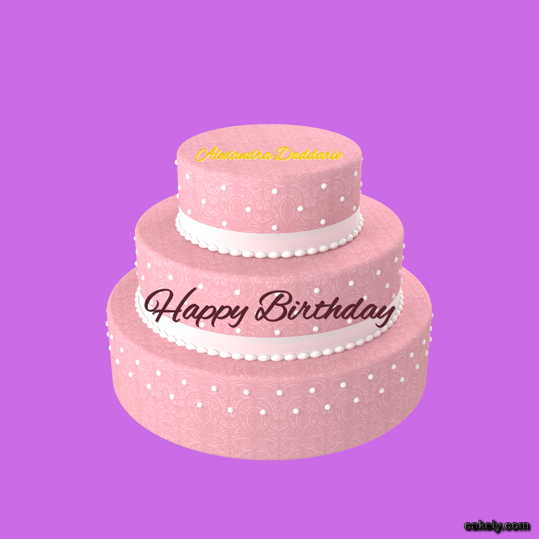 Pink Multi Tier Fondant Cake for Alexandra Daddario
