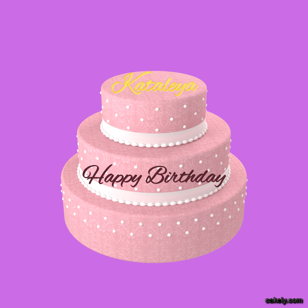 Pink Multi Tier Fondant Cake for Kataleya