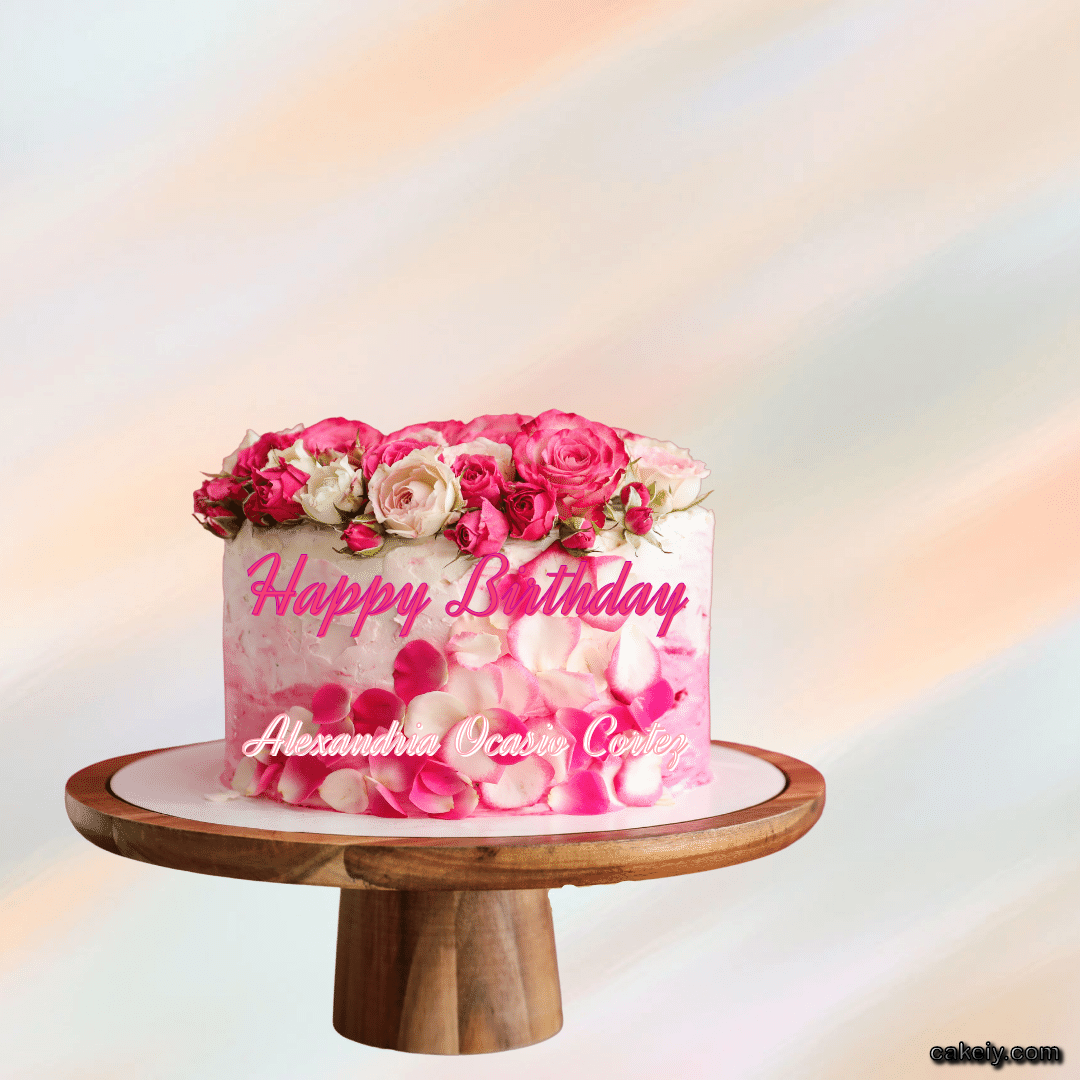 Pink Rose Cake for Alexandria Ocasio Cortez