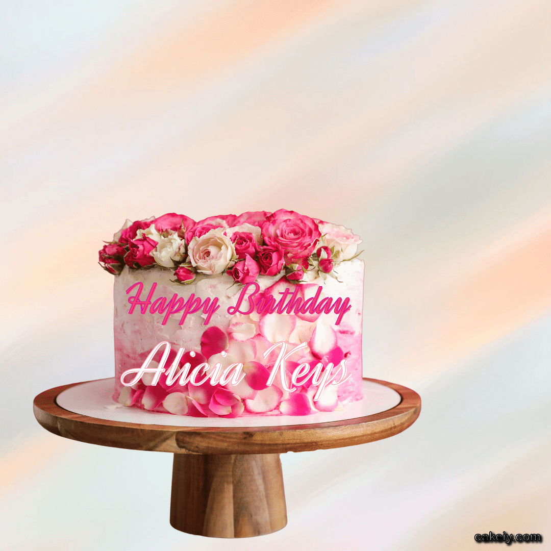 Pink Rose Cake for Alicia Keys