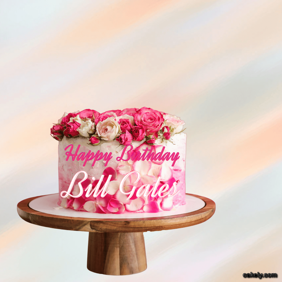 Pink Rose Cake for Bill Gates