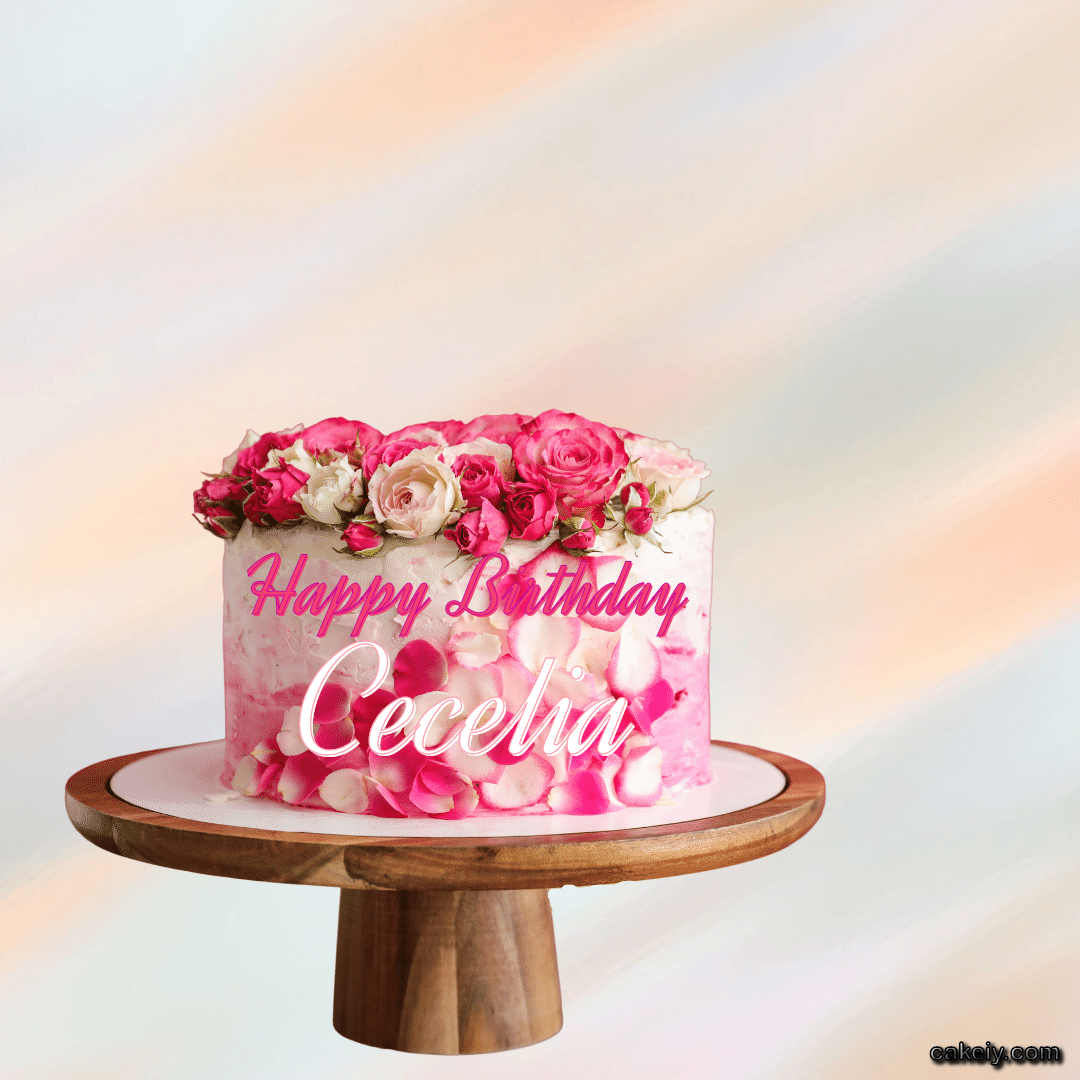 Pink Rose Cake for Cecelia