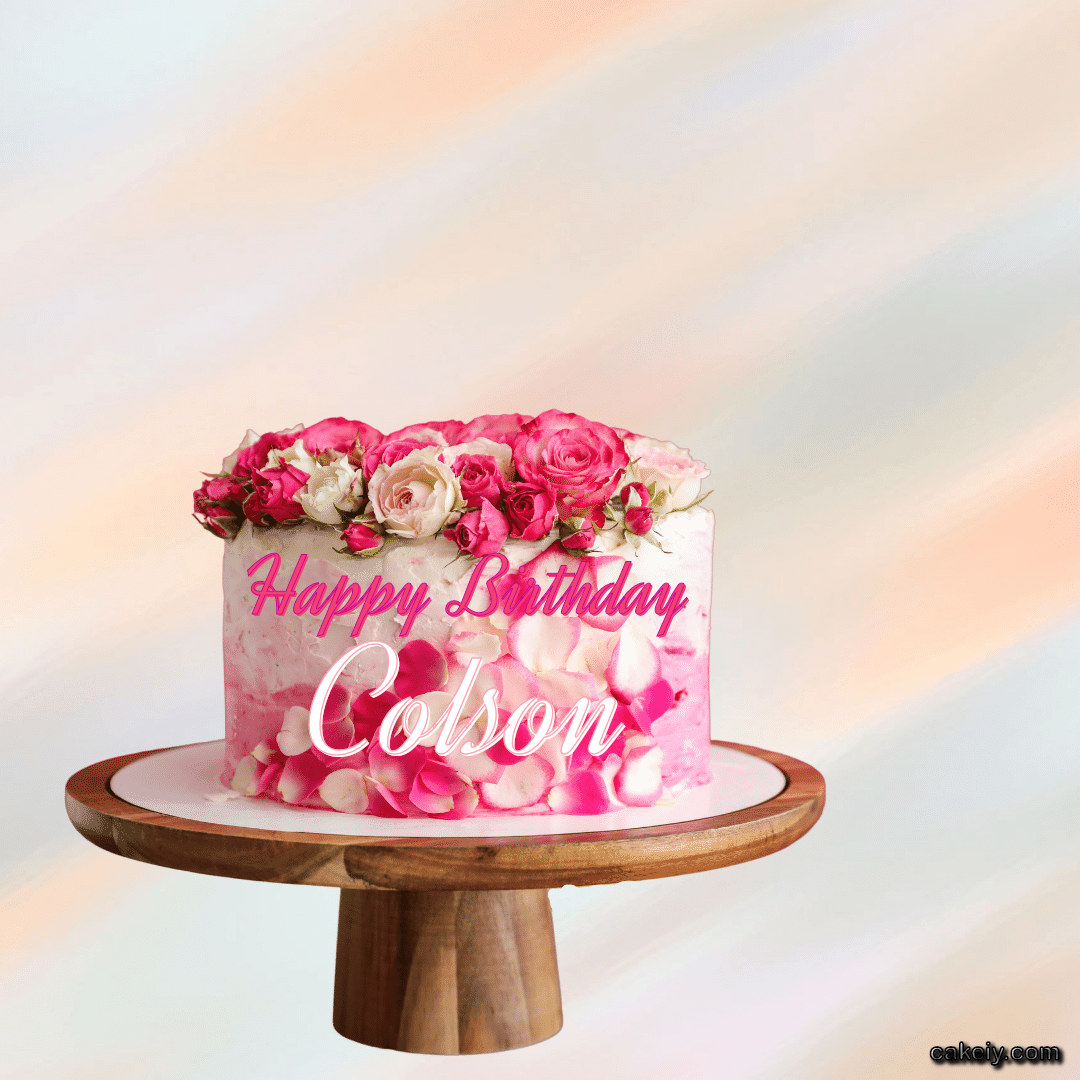 Pink Rose Cake for Colson