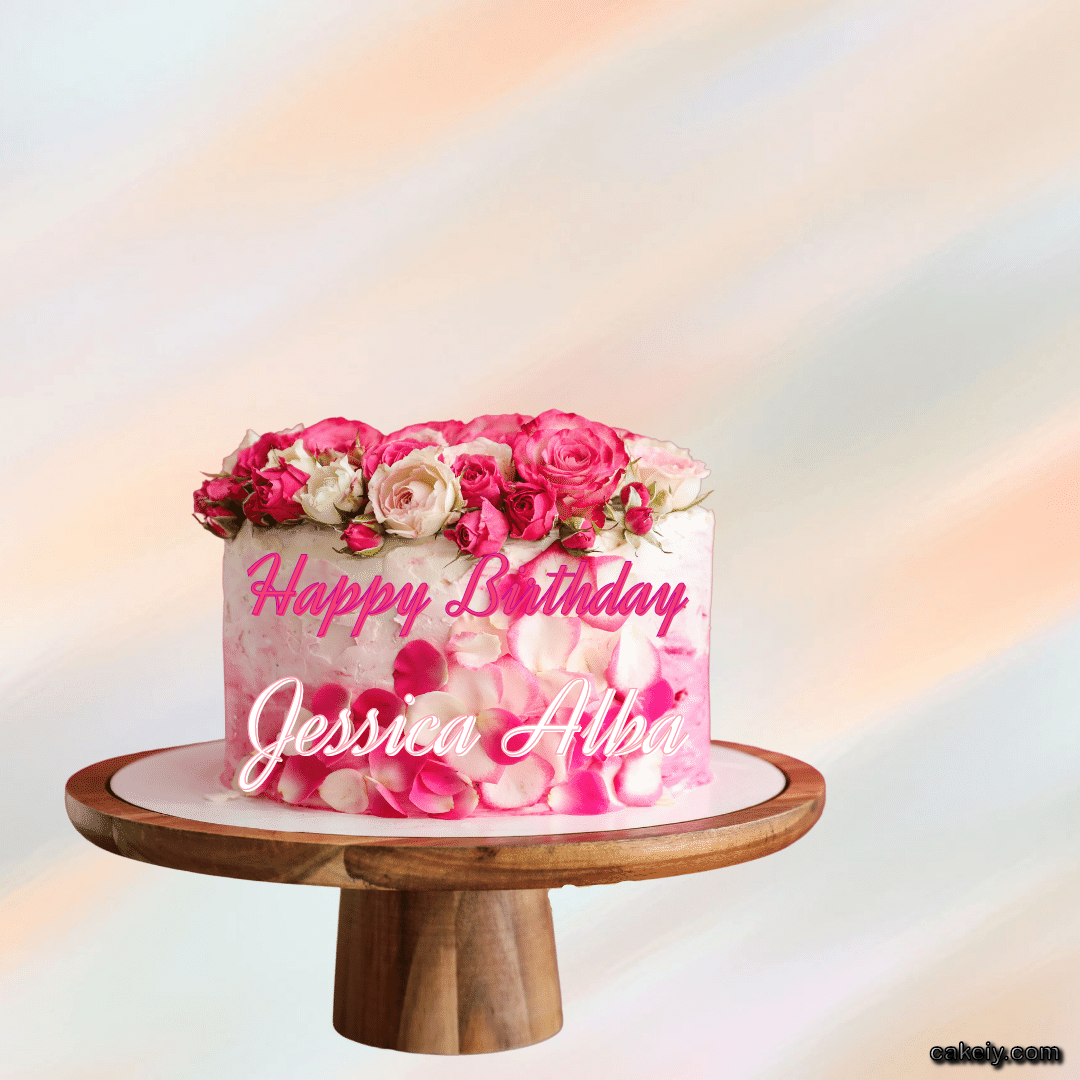 Pink Rose Cake for Jessica Alba