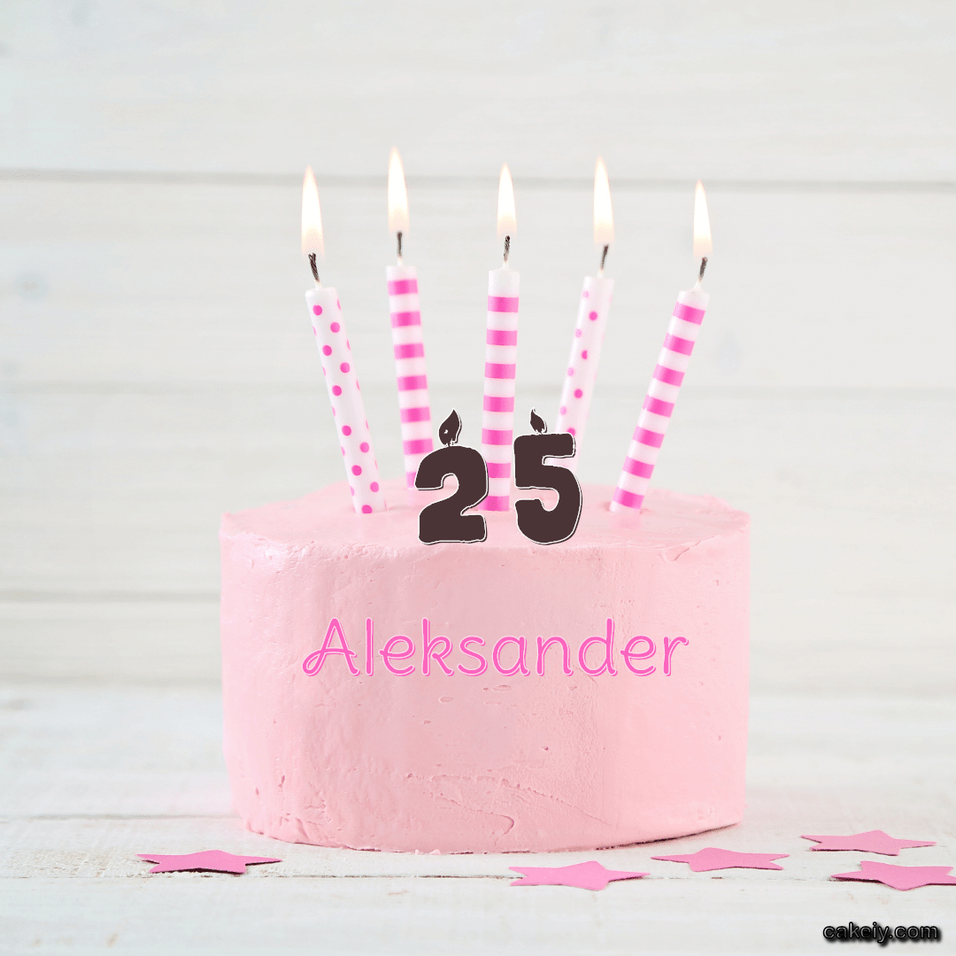 Pink Simple Cake for Aleksander