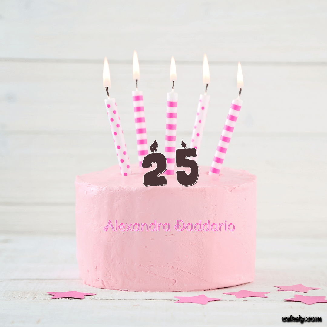 Pink Simple Cake for Alexandra Daddario
