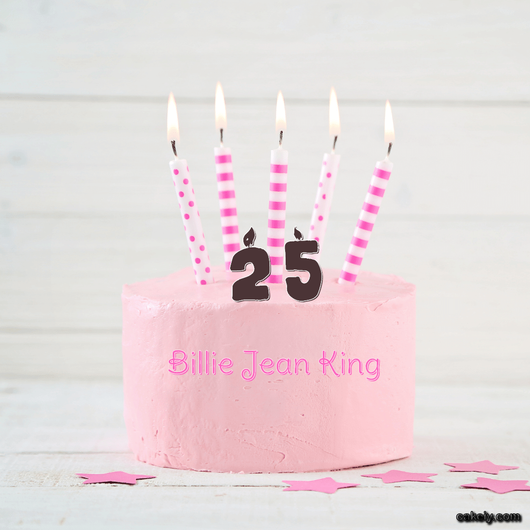 Pink Simple Cake for Billie Jean King