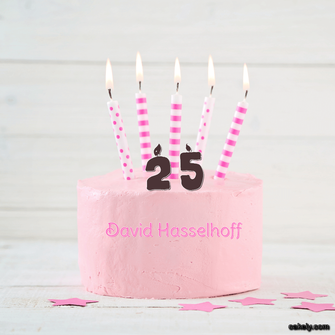 Pink Simple Cake for David Hasselhoff