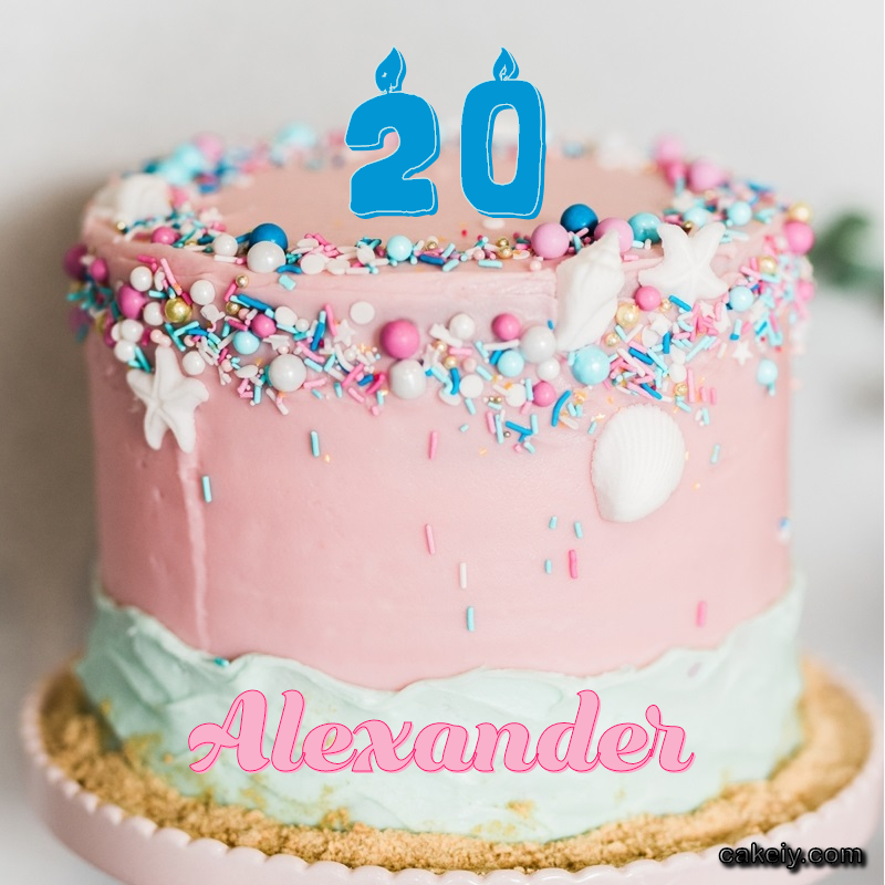 Pink Sprinkle with Year for Alexander
