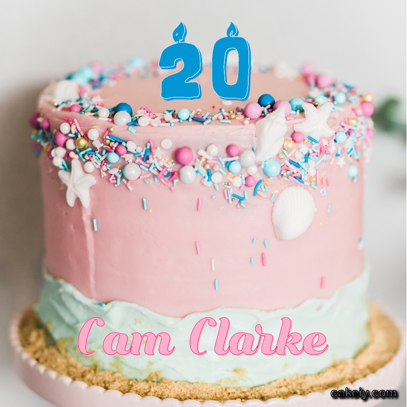 Pink Sprinkle with Year for Cam Clarke