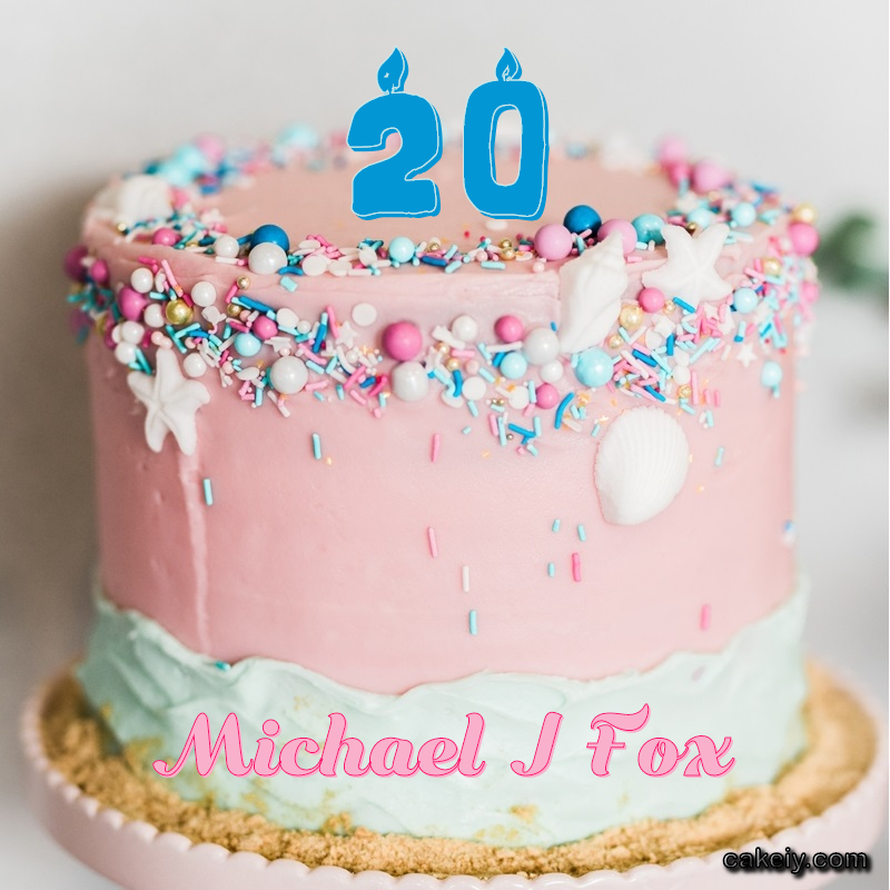 Pink Sprinkle with Year for Michael J Fox
