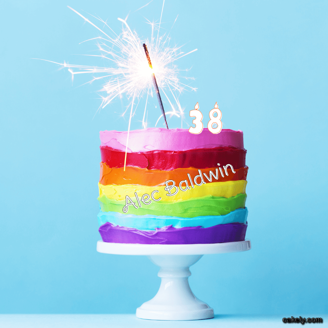 Sparkler Seven Color Cake for Alec Baldwin