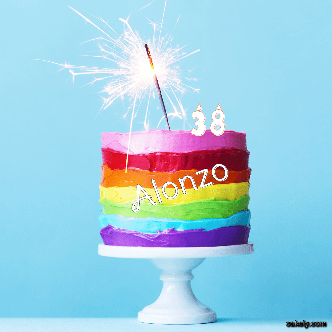 Sparkler Seven Color Cake for Alonzo