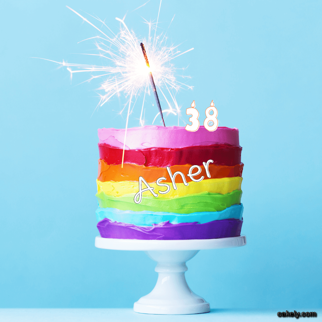 Sparkler Seven Color Cake for Asher